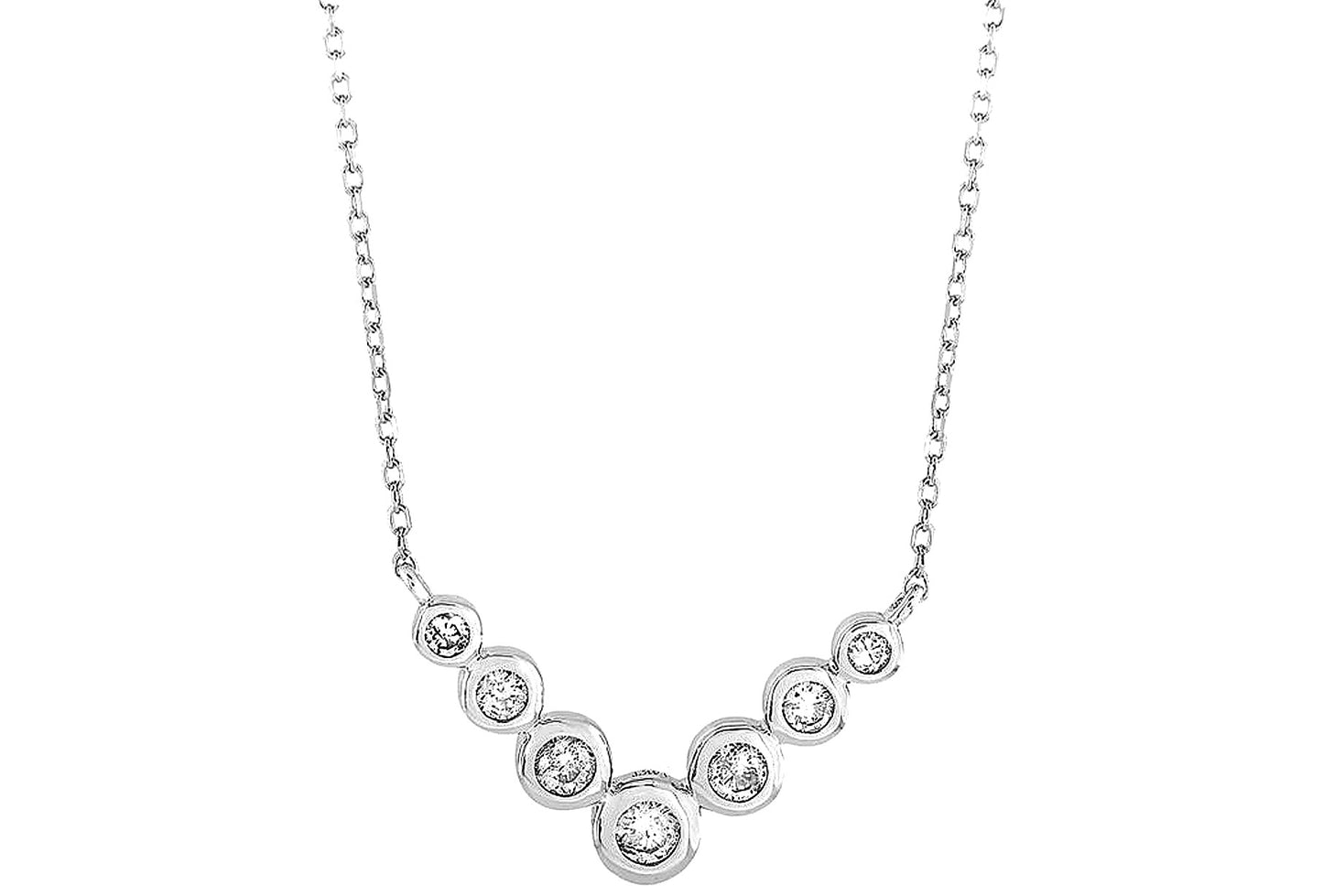 Collana trilogy in oro bianco 18k con diamanti naturali 0.85ct