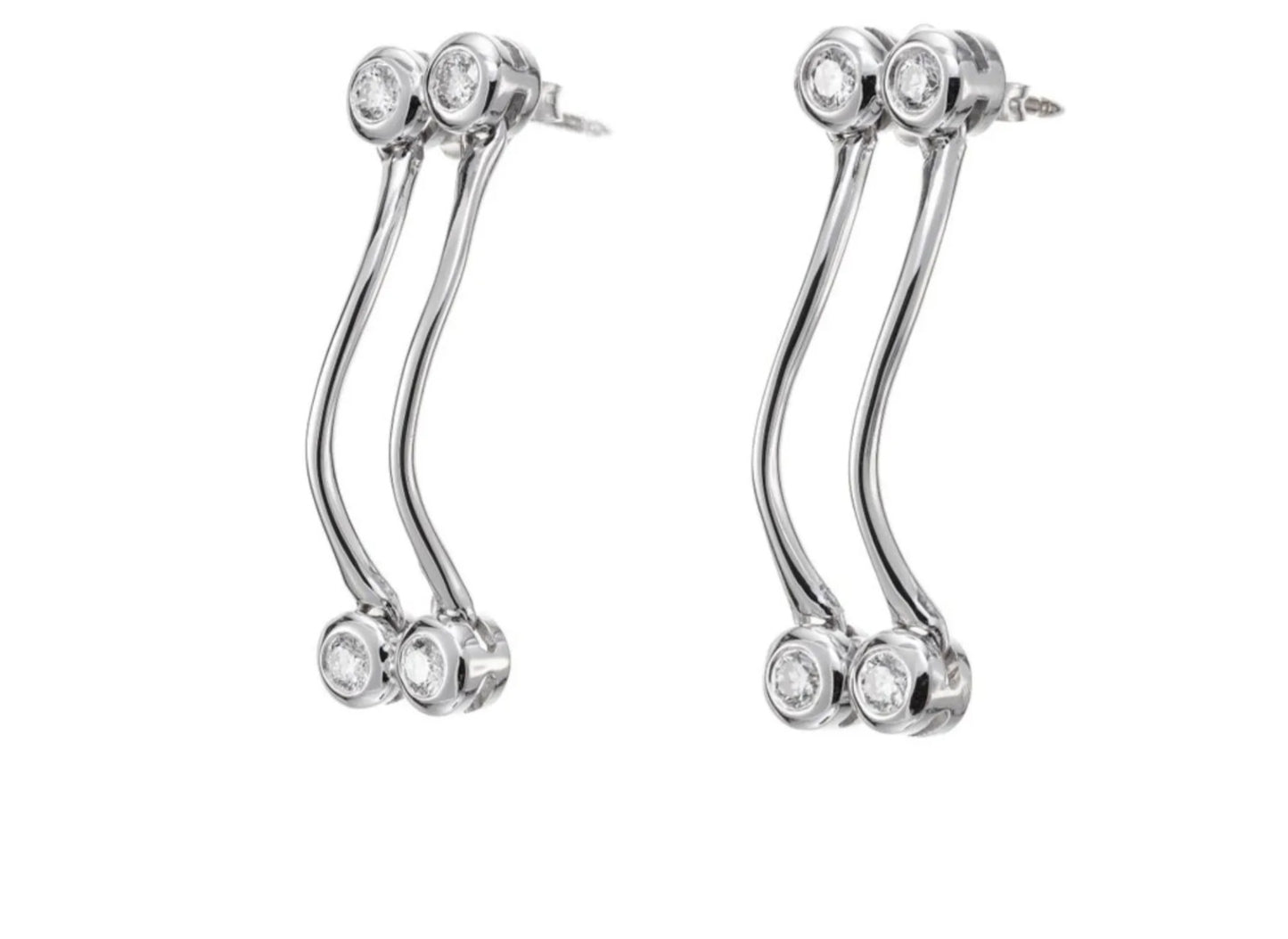 Orecchini punto luce in oro bianco e diamanti naturali 0.80ct