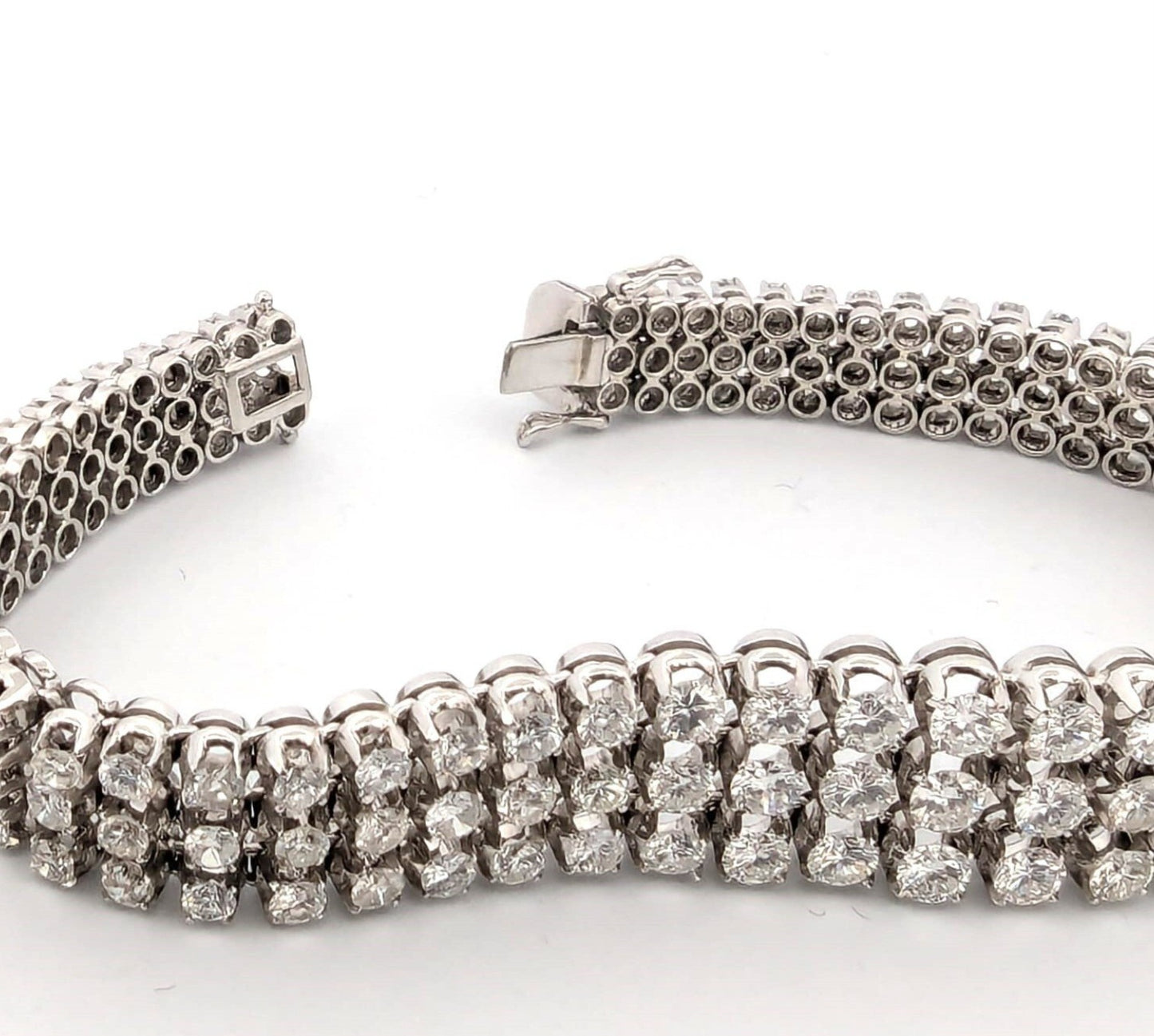 Bracciale Tennis - 18 carati Oro bianco, 18 ct Diamante (Naturale)