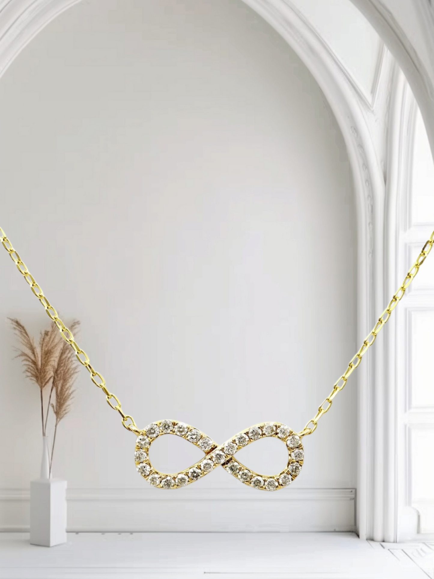 Collana con ciondolo - 18k giallo - 0.21ct. tw. Diamante (Naturale)