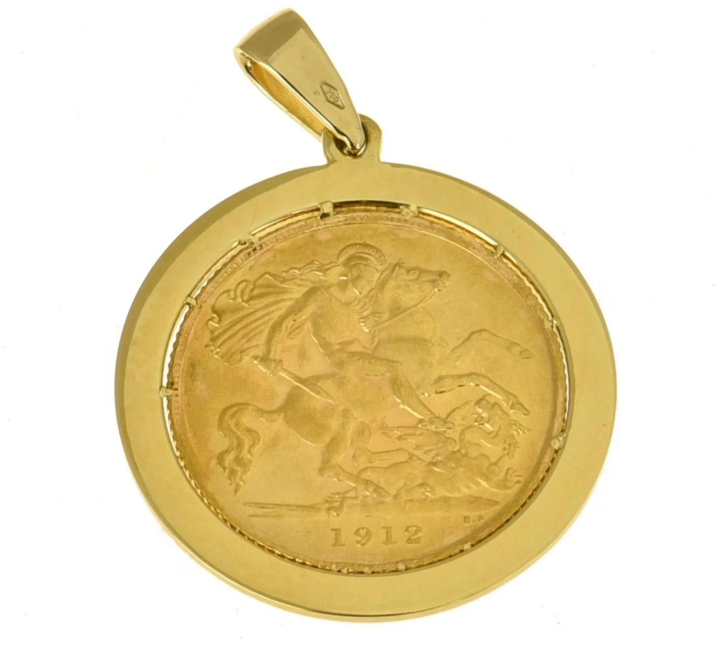 Ciondolo a moneta Sterlina 18 carati Oro giallo Diamante (Naturale)