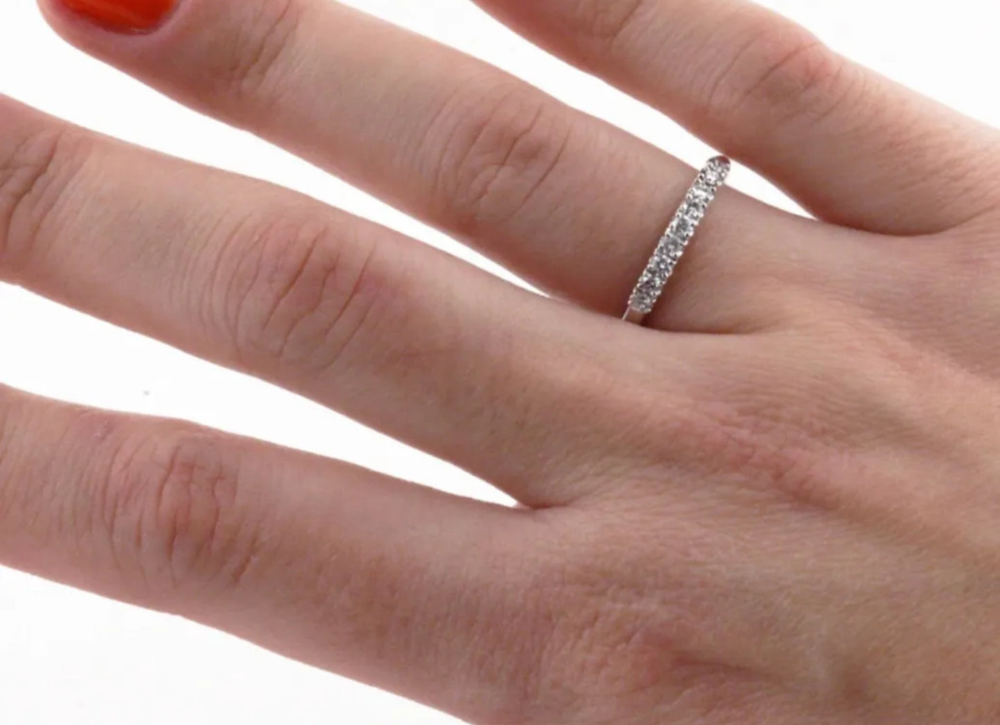 Anello riviera in oro bianco 18k con diamanti naturali 0.91ct
