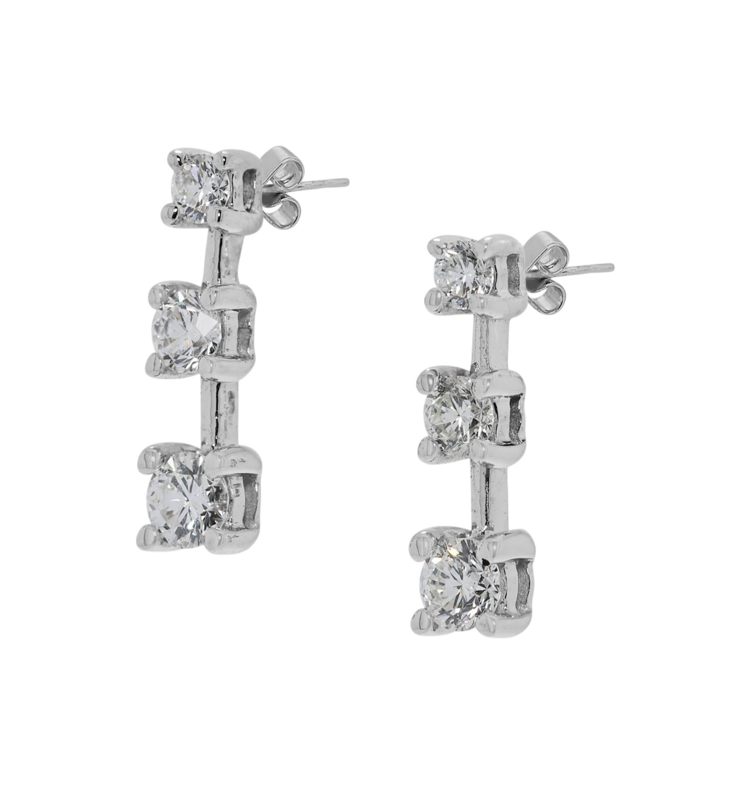 Orecchini punto luce trilogy in oro bianco e diamanti naturali 1.20ct