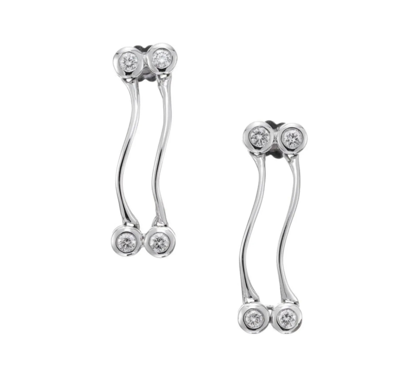 Orecchini punto luce in oro bianco e diamanti naturali 0.80ct