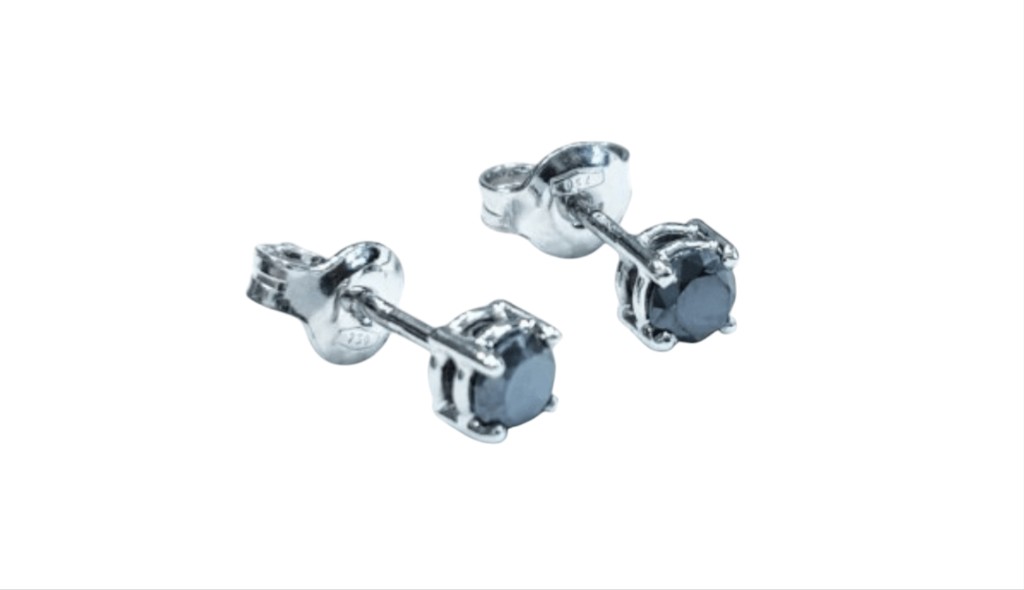 Orecchini punto luce con diamanti naturali neri 1.00 ct