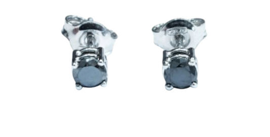 Orecchini punto luce con diamanti naturali neri 0.50 ct