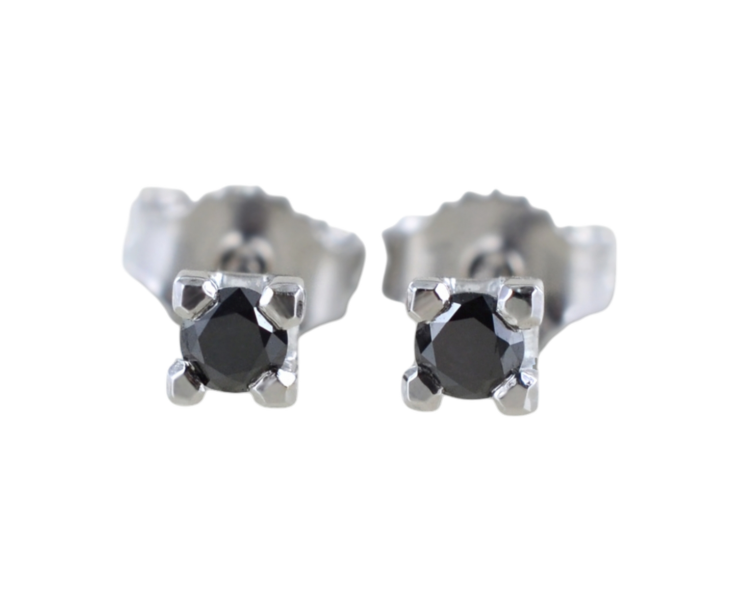 Orecchini punto luce con diamanti naturali neri 0.40 ct