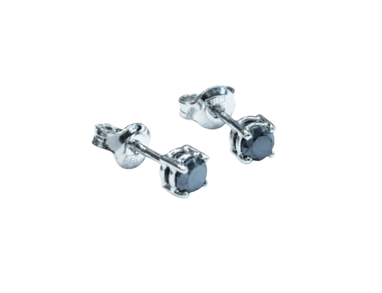 Orecchini punto luce con diamanti naturali neri 0.50 ct