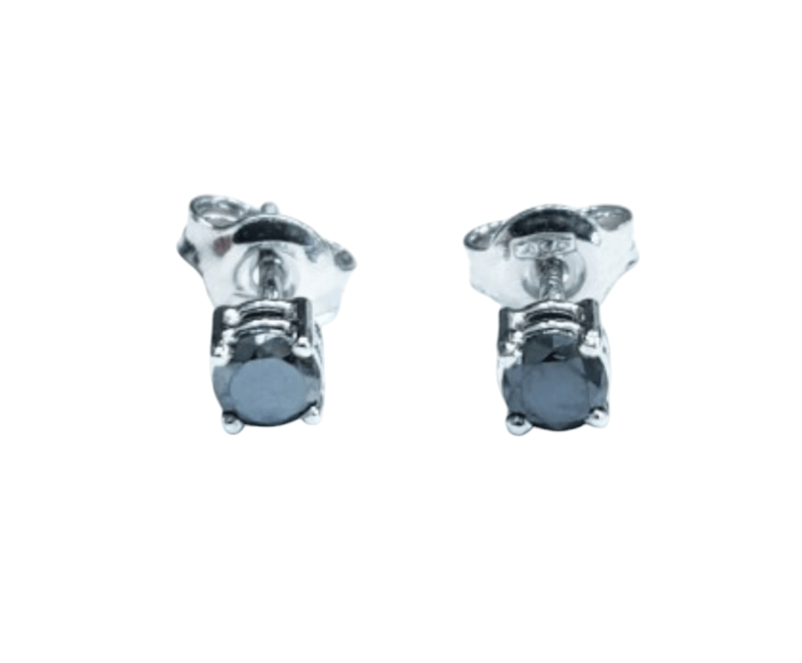 Orecchini punto luce con diamanti naturali neri 1.00 ct