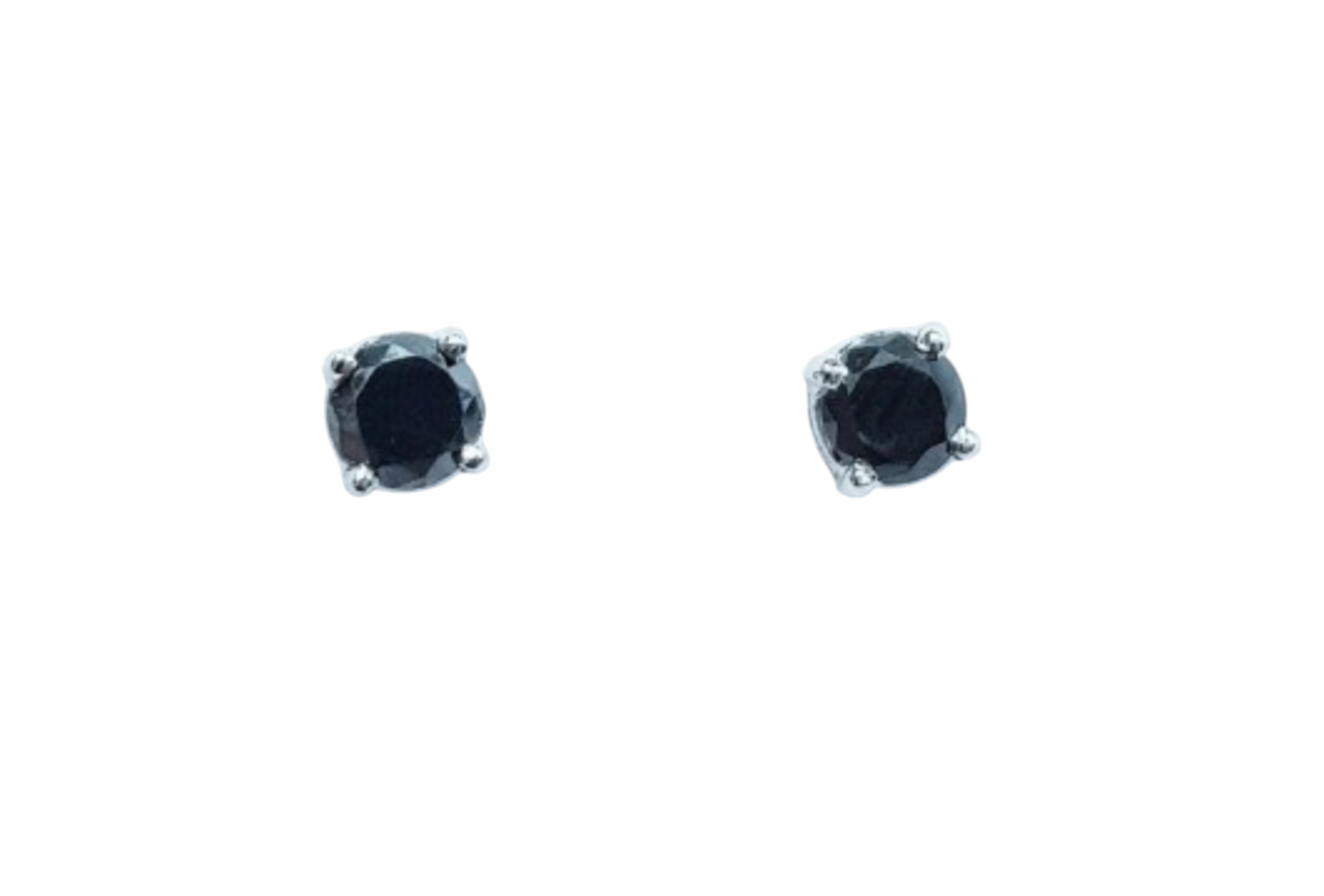 Orecchini punto luce con diamanti naturali neri 0.50 ct