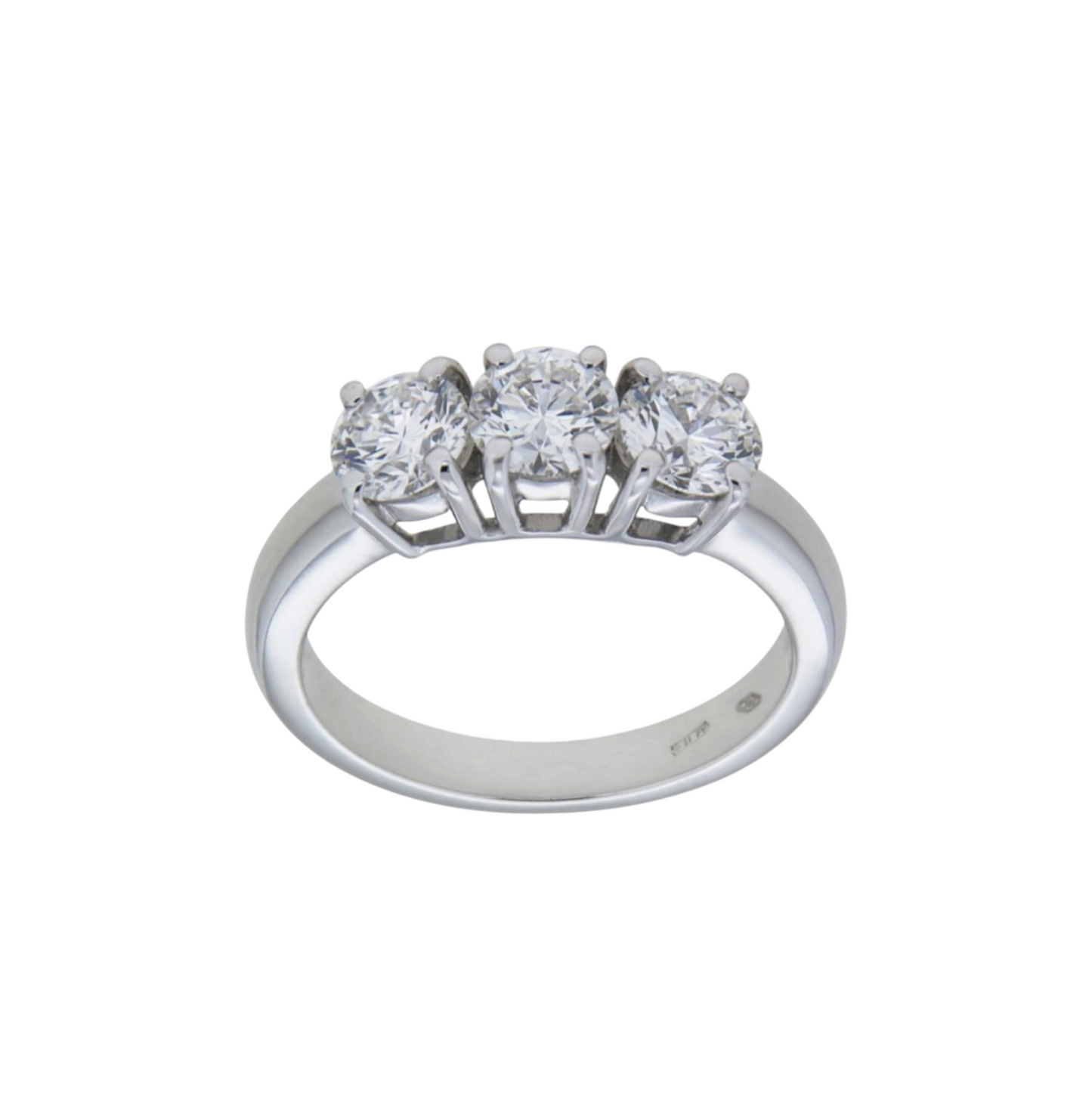 Anello trilogy , diamanti naturali 1.20 ct certificato IGI D IF