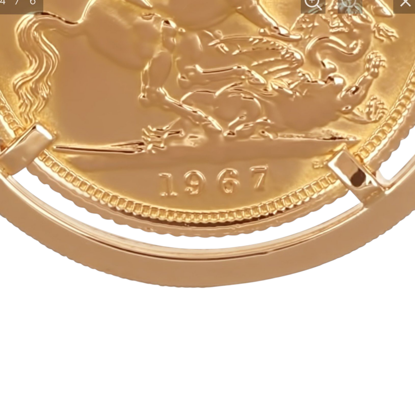 Ciondolo in oro con Sterlina ELIZABETHA II oro 22k incastonata