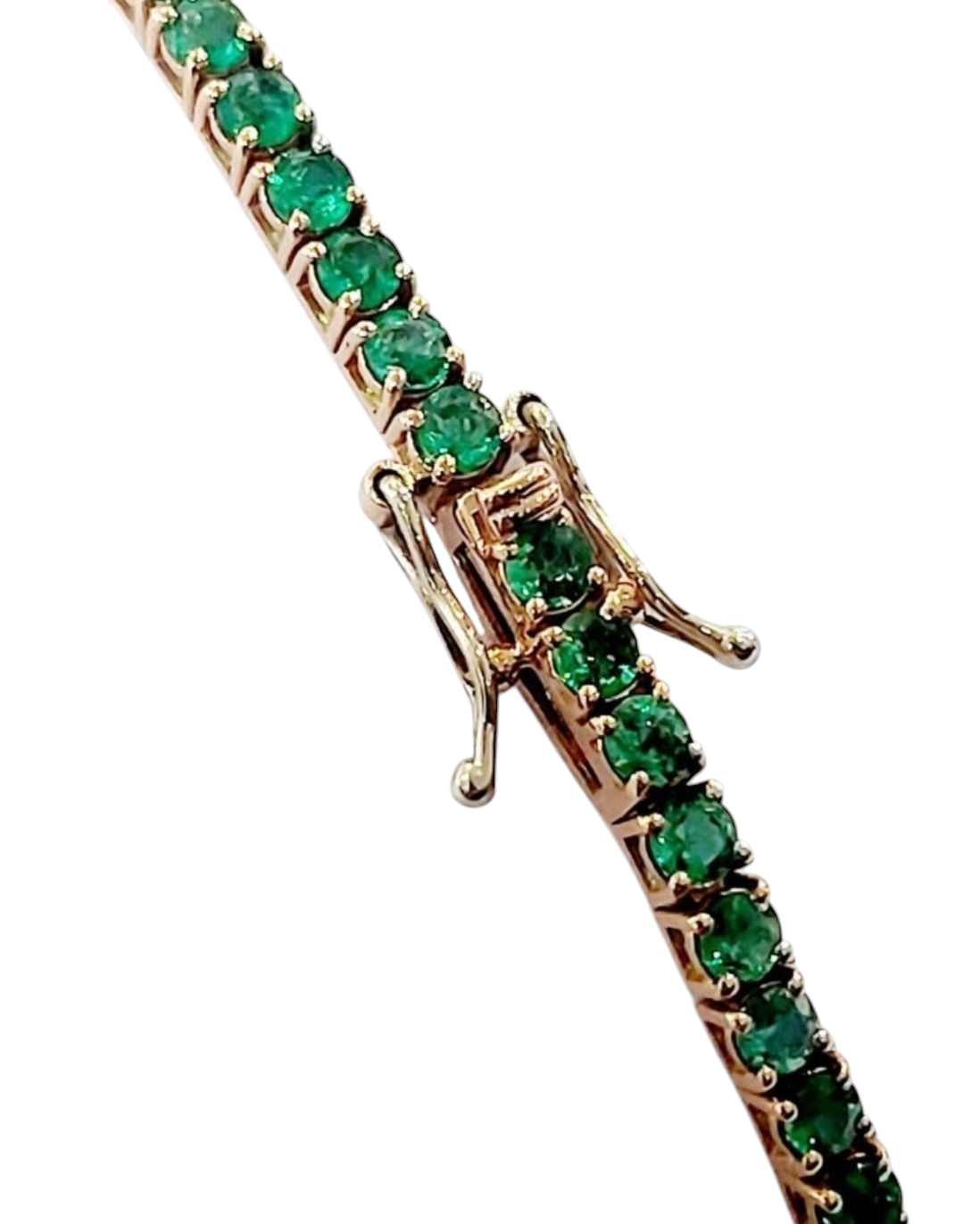 Bracciale tennis in oro con smeraldo e diamanti naturali 10.08 ct