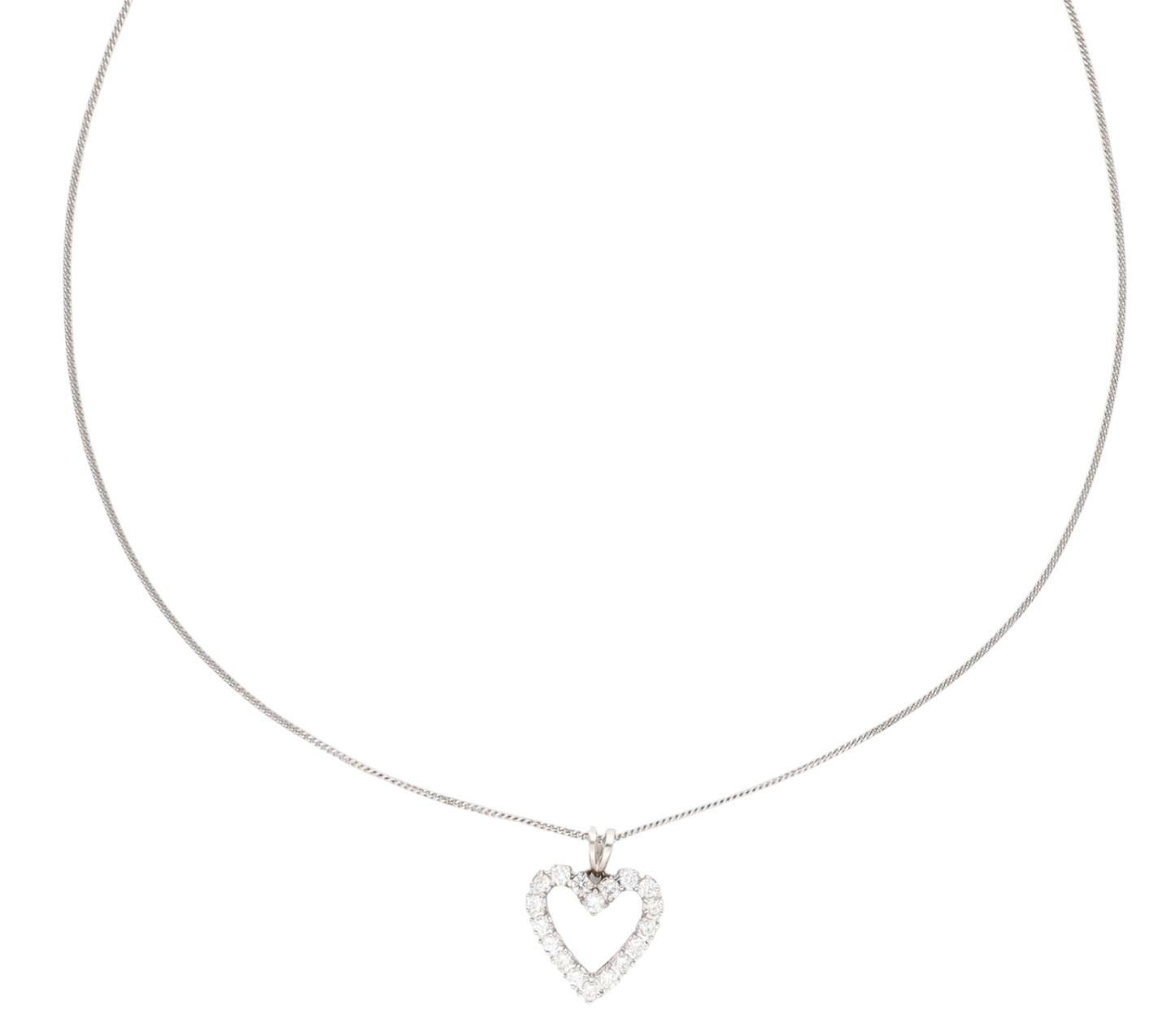 Ciondolo cuore oro con diamanti naturali 0.54 ct