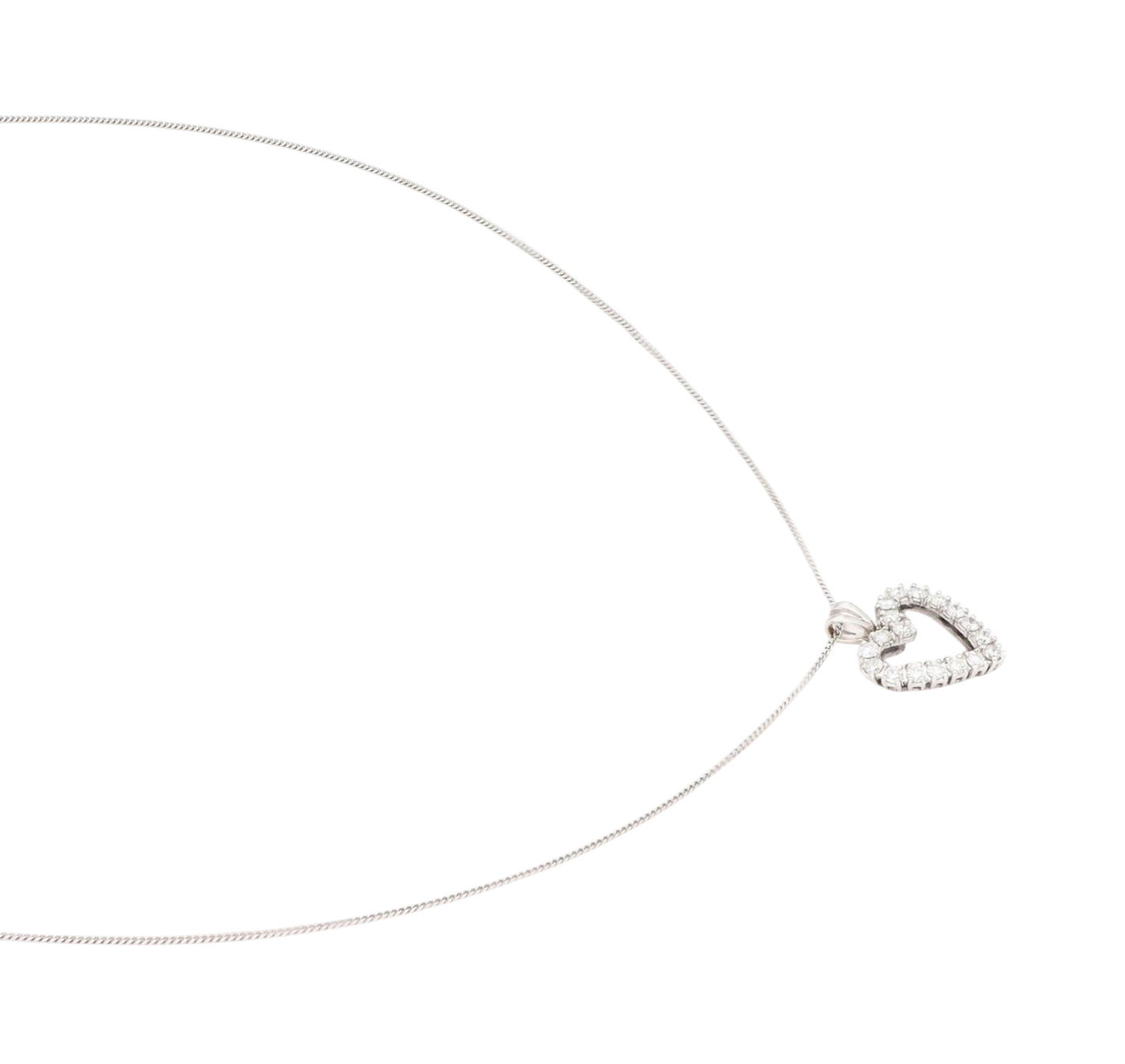 Ciondolo cuore oro con diamanti naturali 0.54 ct