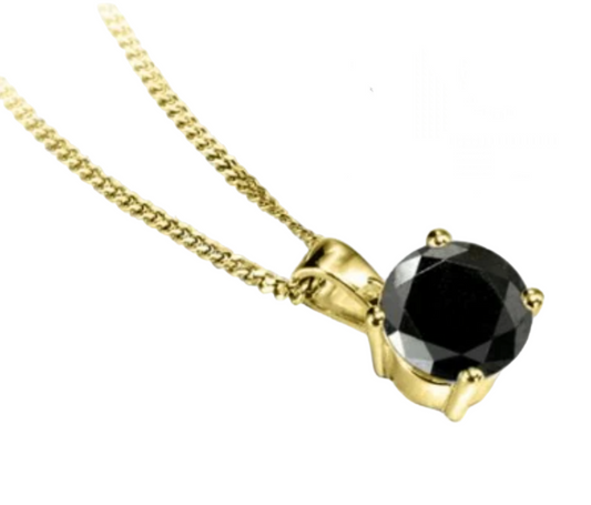 Ciondolo punto luce  con diamante naturale nero  1,00 ct