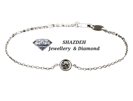 bracciale in oro bianco 18k e 1  diamante natural centrale 0,10ct