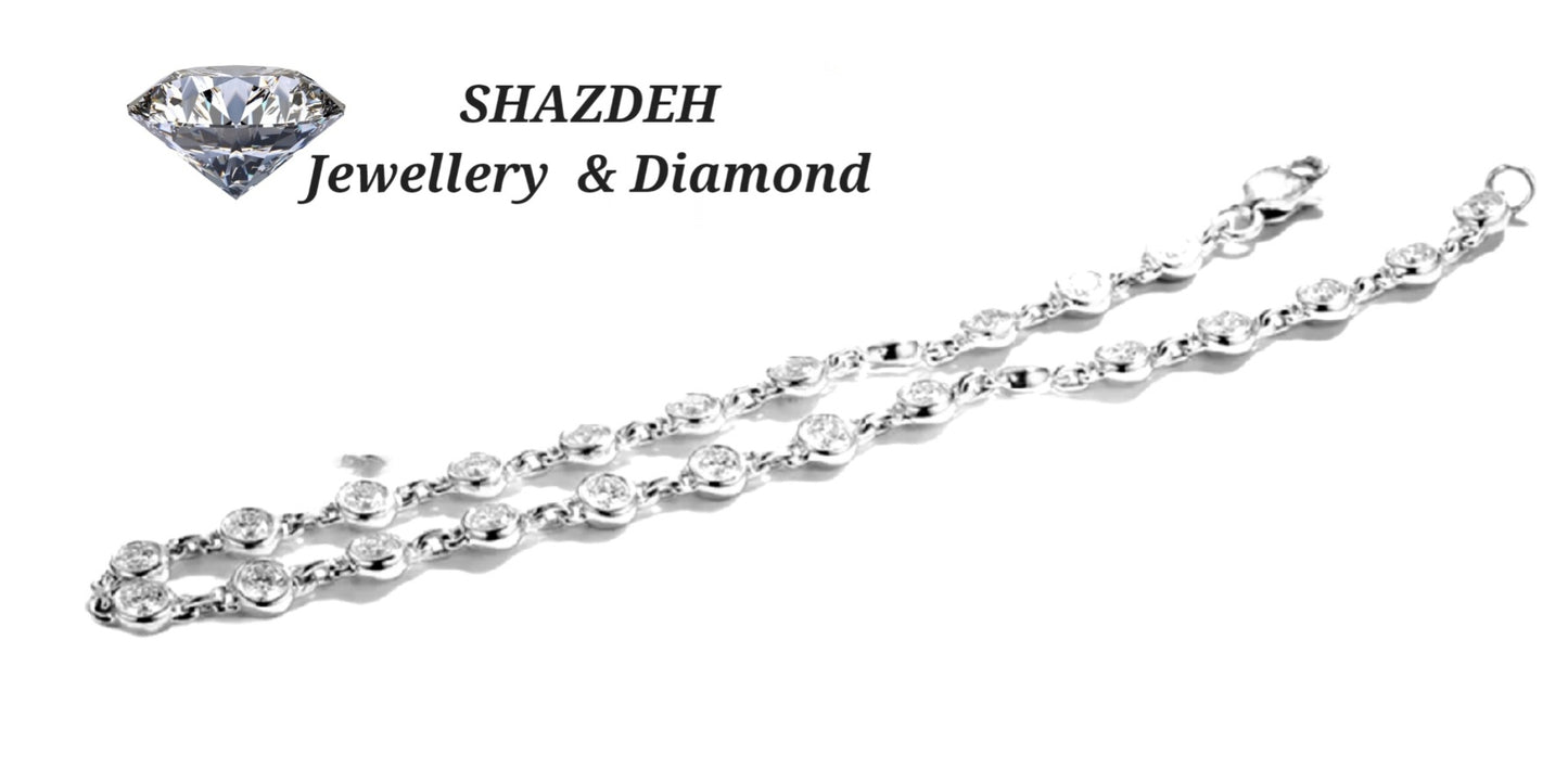bracciale in oro giallo 18k e  25 diamanti naturali 2,50ct