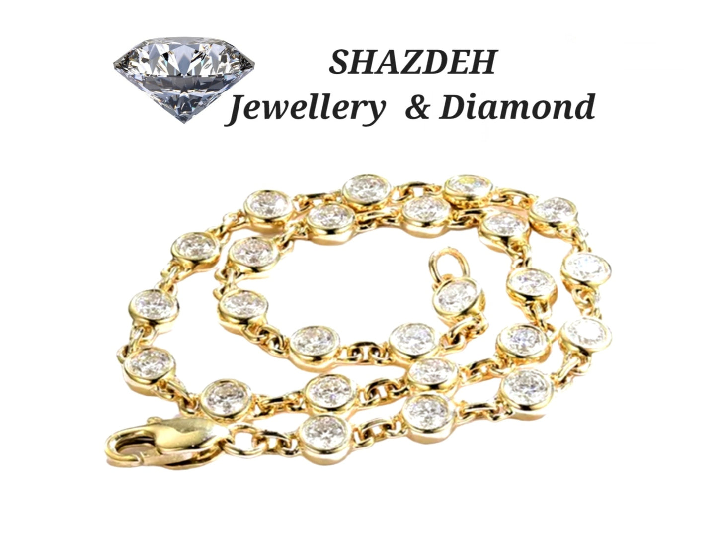 bracciale in oro giallo 18k e  25 diamanti naturali 2,50ct