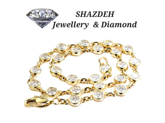 bracciale in oro giallo 18k e  25 diamanti naturali 2,50ct
