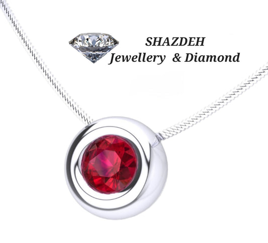 Collana punto luce in oro con rubino naturale 0,50 ct