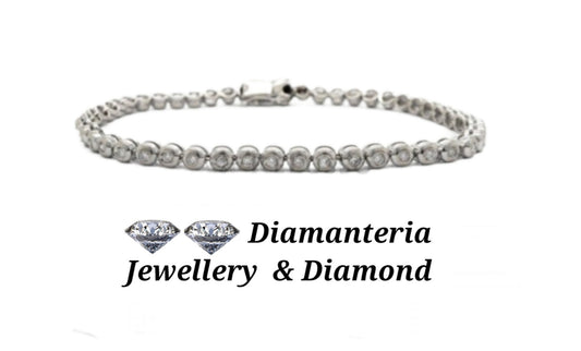 bracciale tennis a cipollina in oro bianco 18k e diamanti naturali 5,00ct