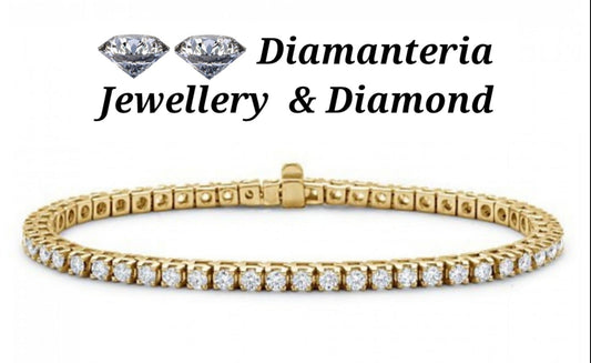 bracciale tennis in oro giallo 18k e diamanti naturali 4,00ct