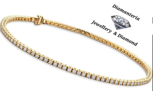 bracciale tennis in oro giallo 18k diamanti naturali 6,85ct