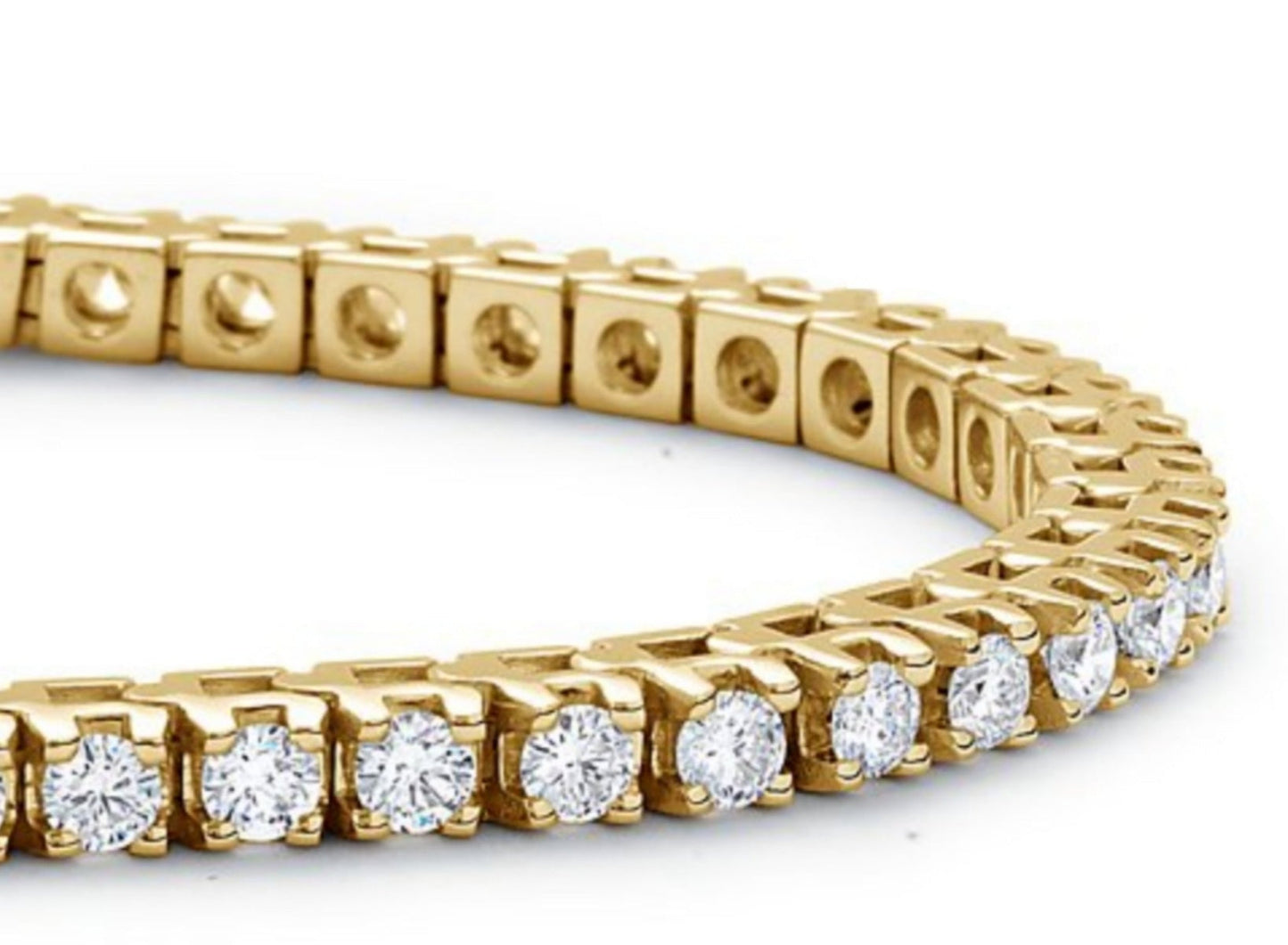 bracciale tennis in oro giallo 18k diamanti naturali 6,85ct