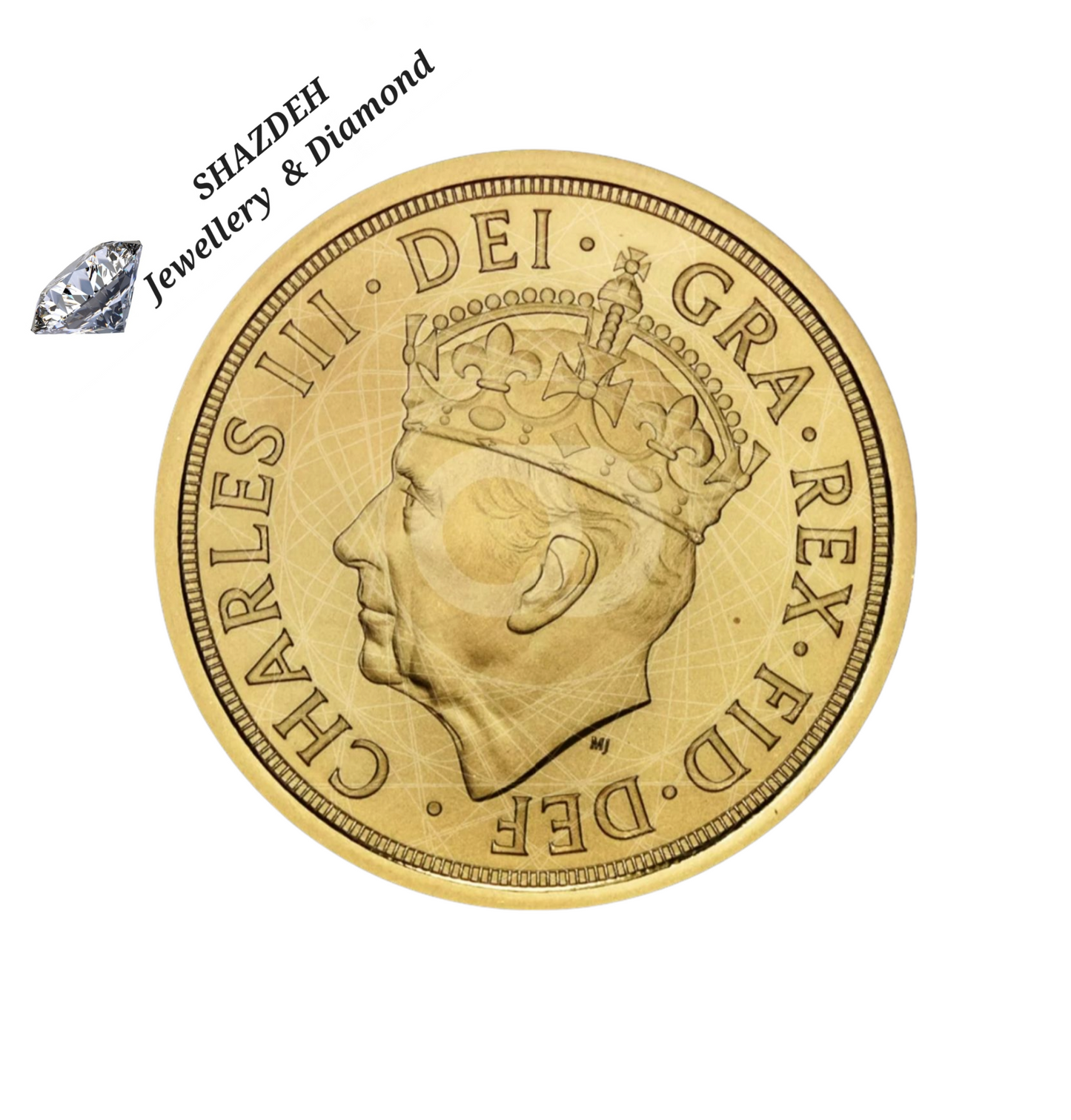 Sterline in oro 22k, re CARLO III , 7.98 gr