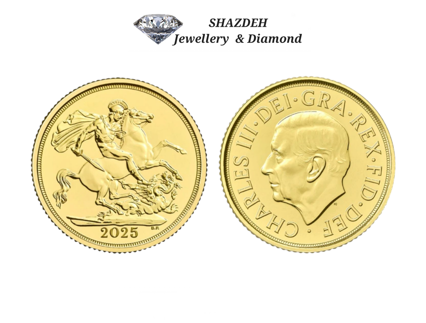 Sterline in oro 22k, re CARLO III , 7.98 gr