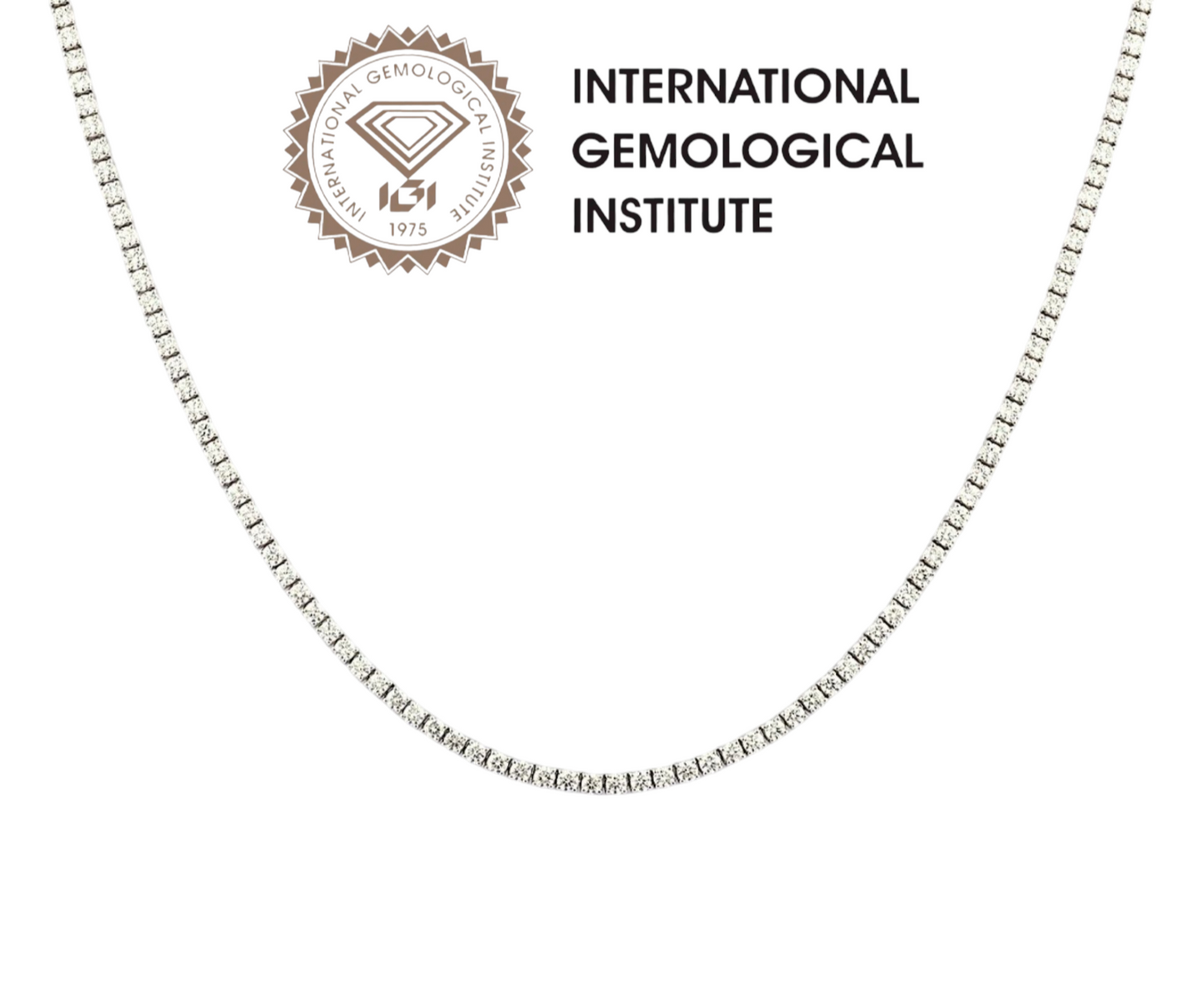Collana tennis in oro 18k e diamanti naturali 11 ct certificato IGI