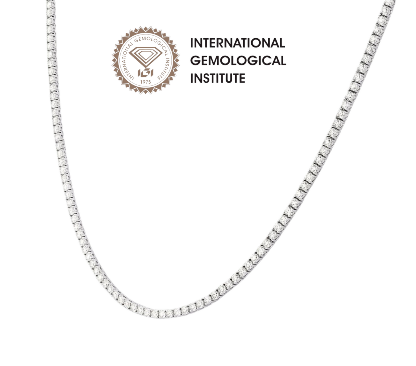 Collana tennis in oro 18k e diamanti naturali 11 ct certificato IGI