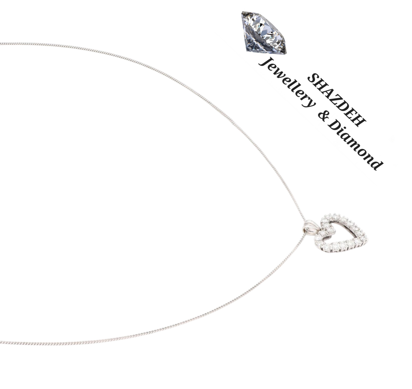 Ciondolo cuore oro con diamanti naturali 0.54 ct