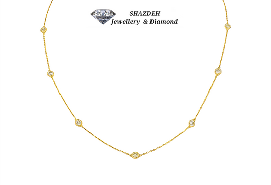 Collana in oro con 7 diamanti naturali 0.70 ct