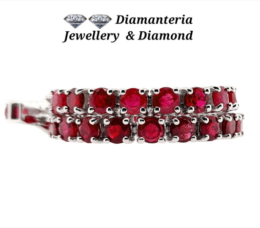 Bracciale tennis in oro e rubini naturali 10.93ct
