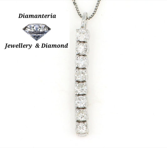 Ciondolo tennis in oro e diamante naturale 0.80ct