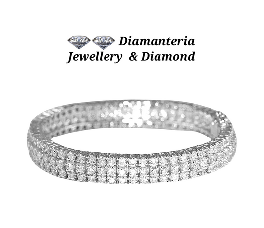 Bracciale tennis oro bianco e diamanti naturali 12.50ct