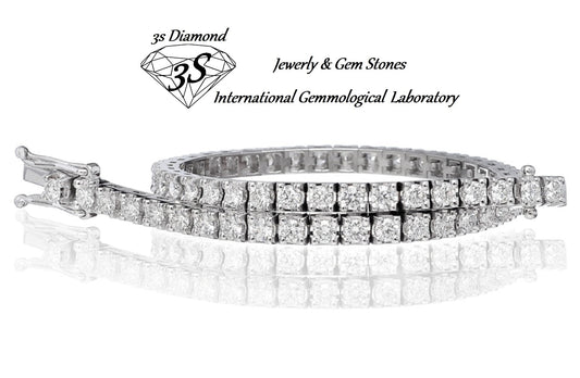 bracciale tennis in oro bianco 18k 750  e diamanti naturali 2,70ct