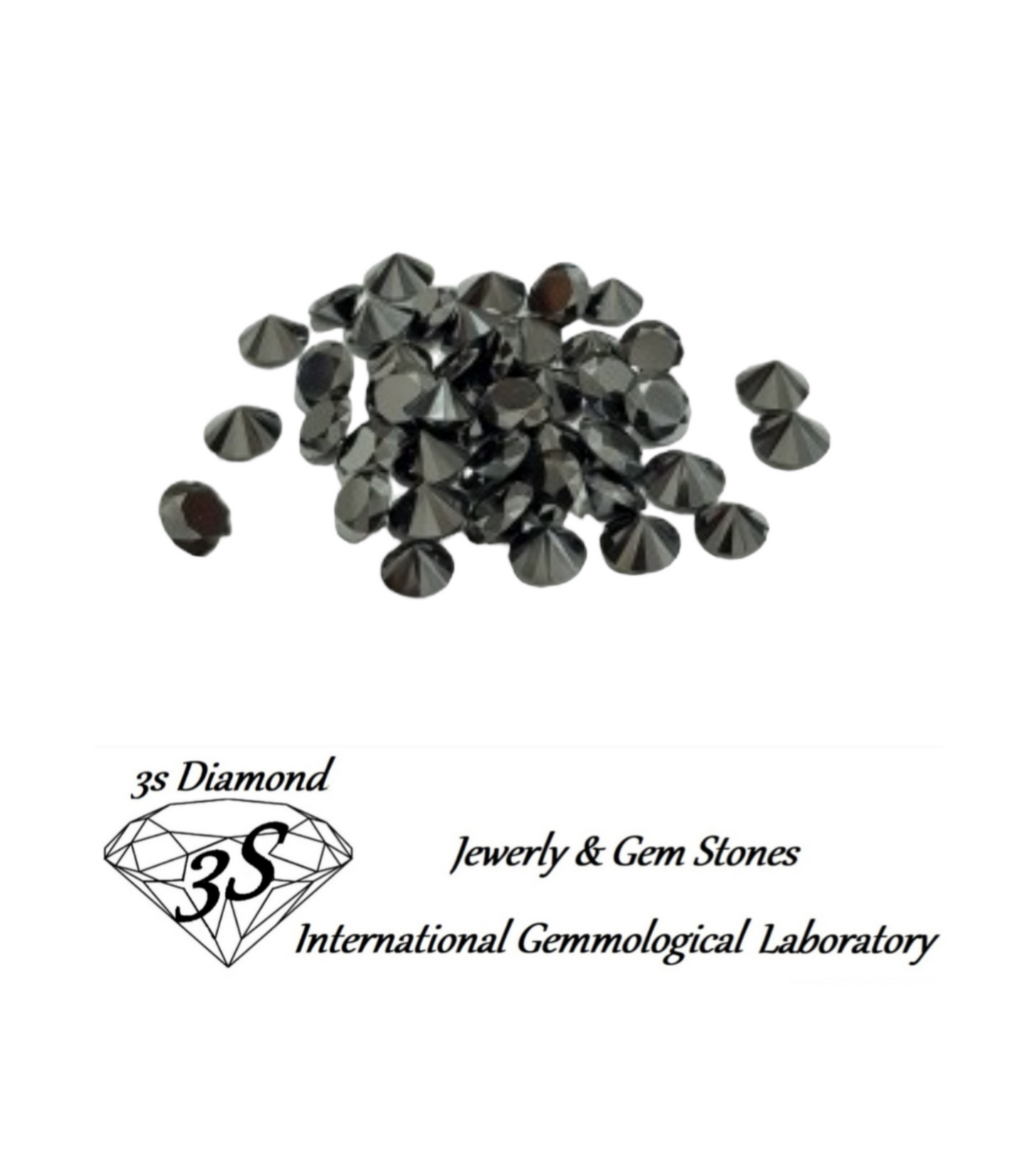Lose natürliche schwarze Diamanten 1 mm bis 3 mm