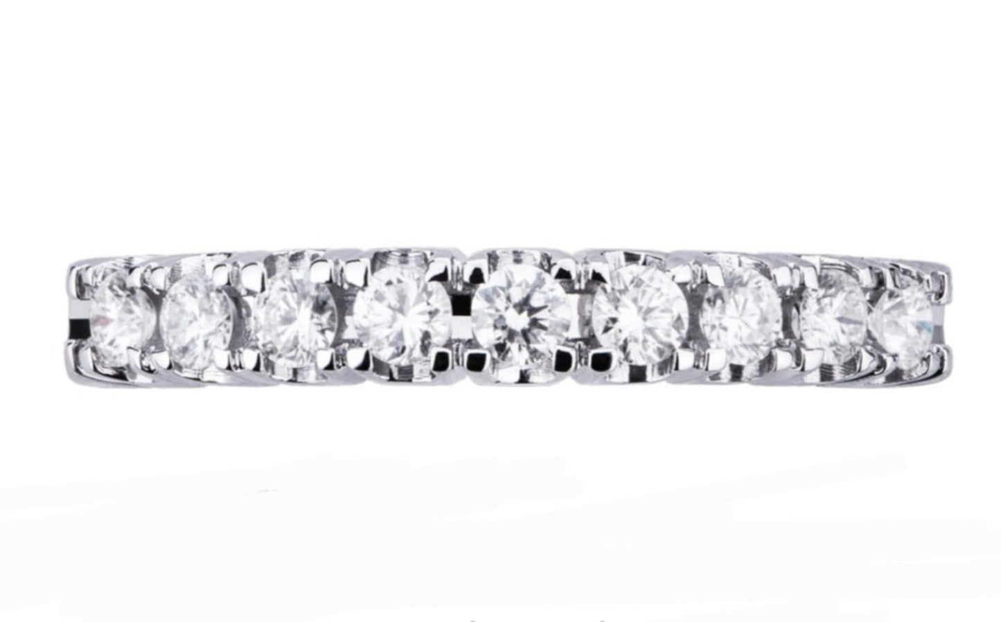 Anello veretta a 9 diamanti naturali 1.35 ct certificato IGI D VVS1