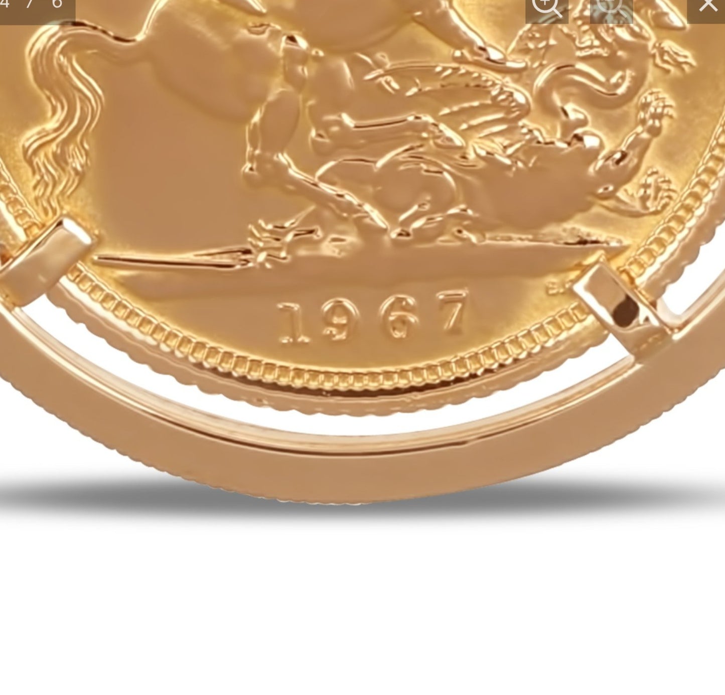 Ciondolo in oro con Sterlina ELIZABETHA II oro 22k incastonata