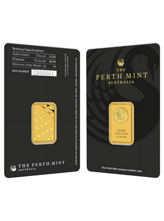 Lingotto oro puro 24 k 10 grammi the Perth mint Australia