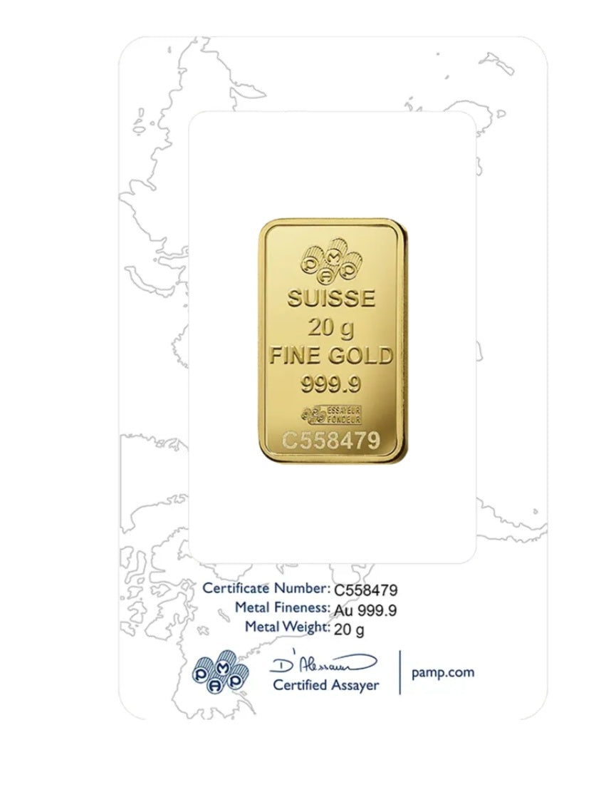 Lingotto oro puro 24k 20 grammi