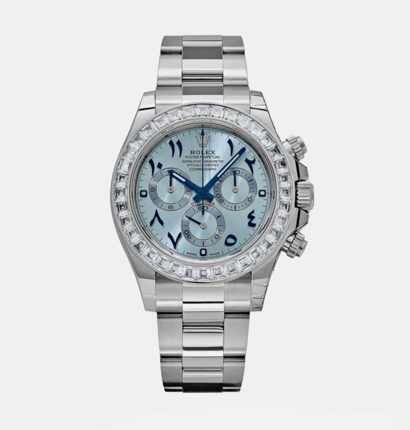 Rolex Daytona  platino diamante blu ghiaccio quadrante arabo (2023)
