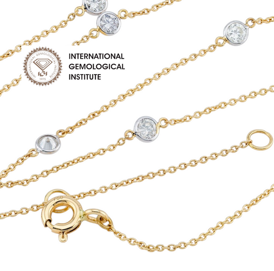 Collana in oro giallo 18k e diamanti naturali 1.40ct