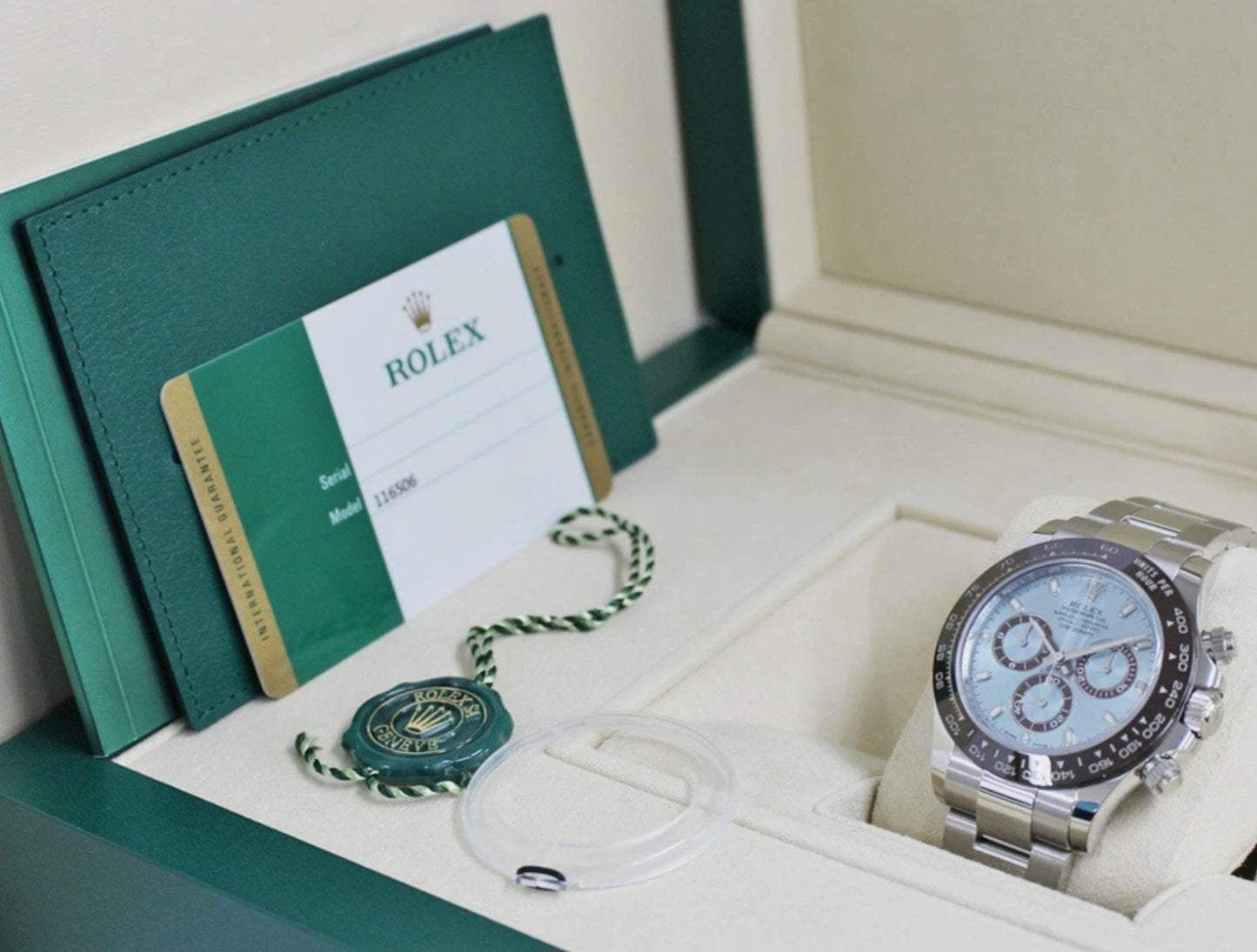 ROLEX platino Daytona- Lunetta in ceramica quadrante blu ghiaccio 11650