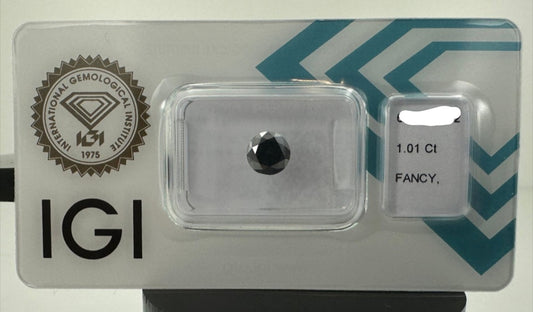 Diamante naturale certificato IGI black 1.01ct