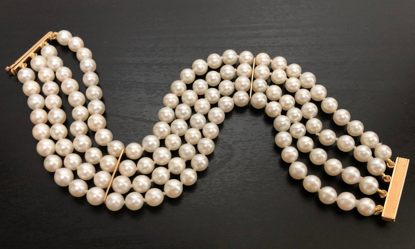 Bracciale in oro 18k e perle naturale akoya