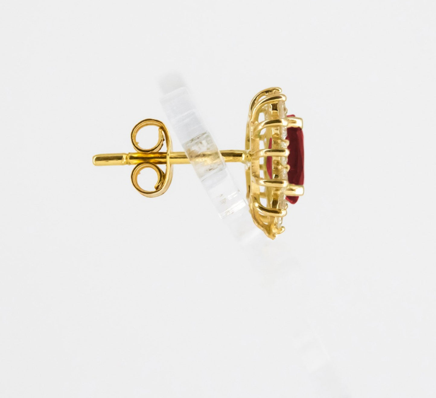 Orecchini - 18 carati Oro giallo rubino Diamante